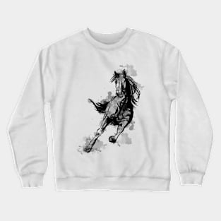 Watercolor galloping horse Crewneck Sweatshirt